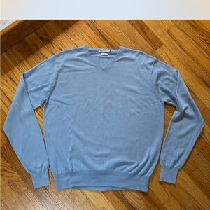Peter Millar Sky Blue V-Neck Sweater